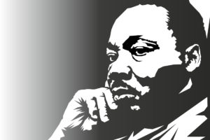 Martin Luther King - black and white portrait image